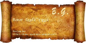Baur Györgyi névjegykártya